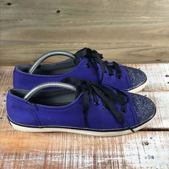 Keds Womens Rally Glitter Toe Violet Canvas SNEAKERS Shoes WF48797 - Picture 1 of 8